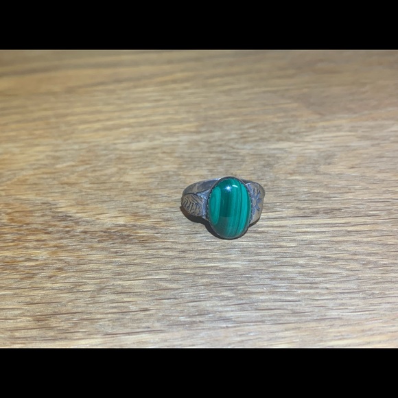 Sterling silver and malachite ring - Picture 3 of 10